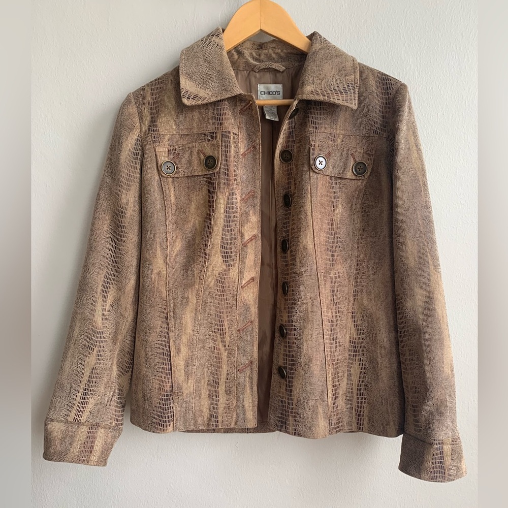 Chicos snakeskin printed jacket